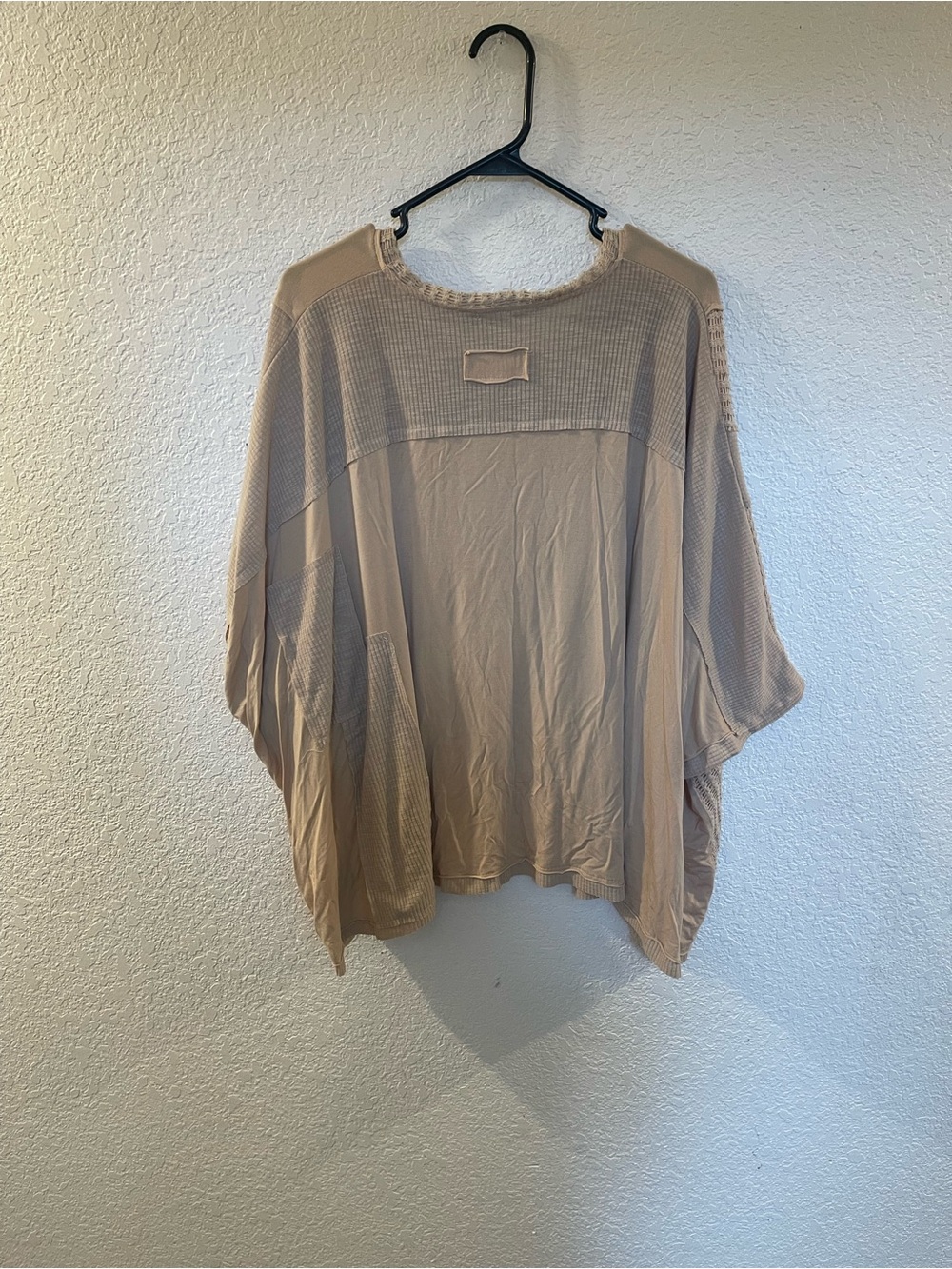POL Beige Patchwork V‑Neck Tunic - Picture 2 of 4